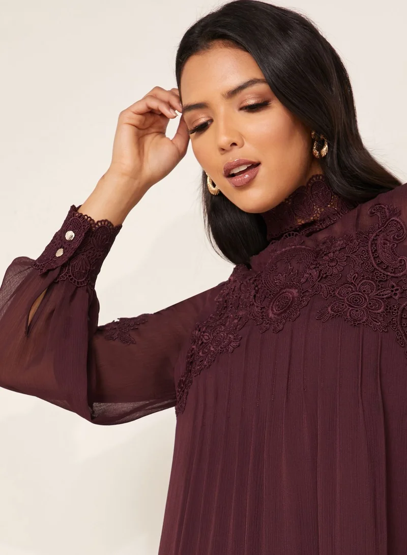 Ted Baker Anneah High Neck Lace Insert Dress