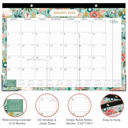 Coboll 2026 Desk Calendar - 2026 Calendar from Jan. 2026 - Dec. 2026, 12 Monthly Desk Calendar 2026 Large 12" x 17", Ruled Block, To-do List & Note - Image 3