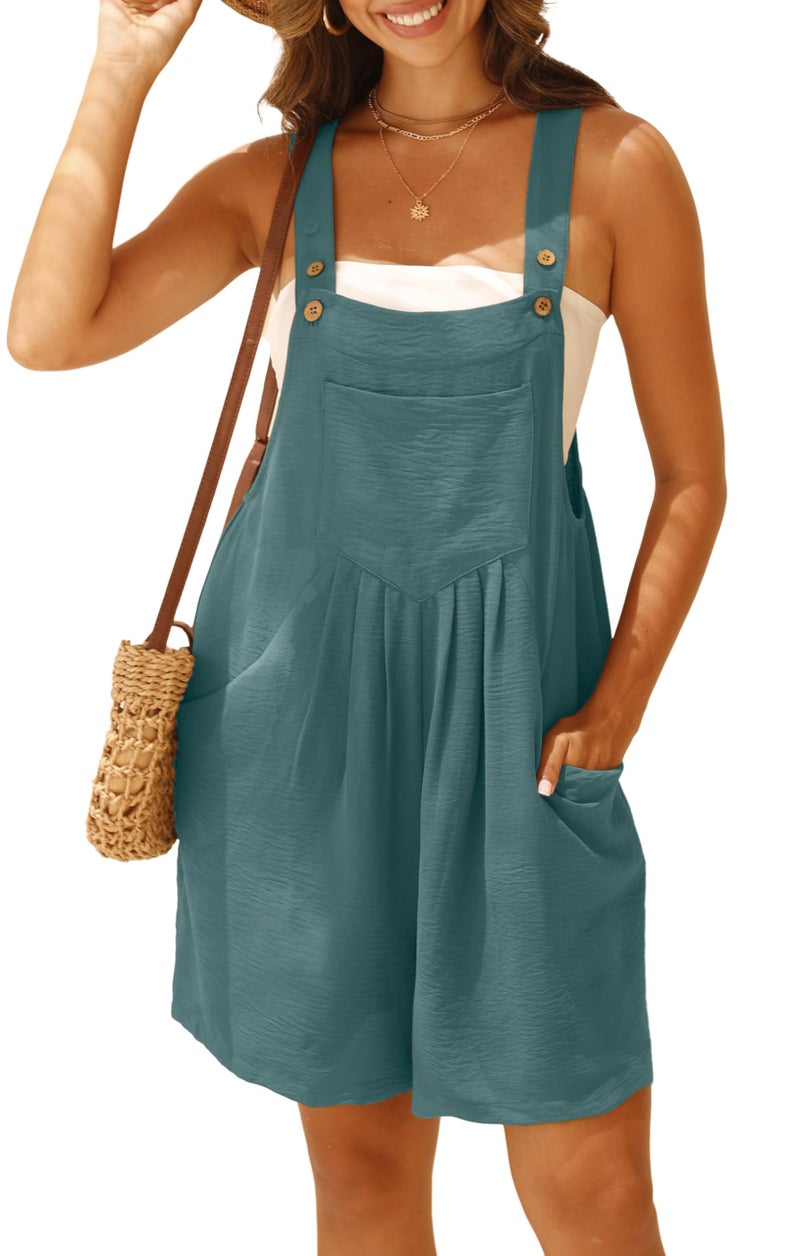 GRECERELLE Jumpsuits For Women Summer Short Overalls Casual Adjustable Loose Women's Rompers with Pockets 2026 - Image 2