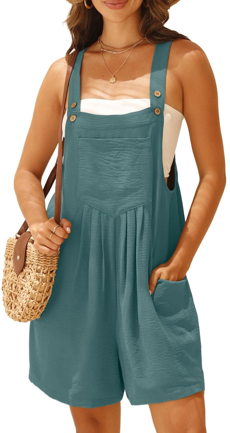 GRECERELLE Jumpsuits For Women Summer Short Overalls Casual Adjustable Loose Women's Rompers with Pockets 2026 - Image 1