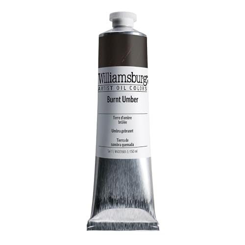 Williamsburg Artist Oil Colors by GOLDEN, Burnt Umber, 150 ml tube, Professional Oil Paint, Semi-Opaque - Image 1