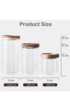 MIXDE 2 Pcs Glass Food Storage with Airtight Lid, Kitchen Canisters, Clear visible Jar for Coffee Bean, Cookie, Candy, Spices  - Image 2