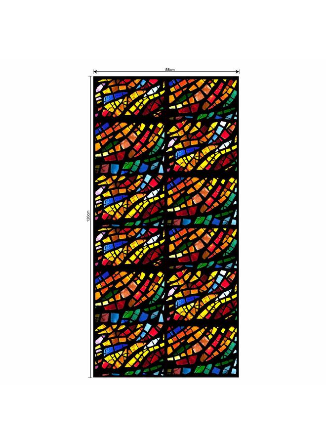 الأزرق جي دبليو 58*120 سم ملصق الزجاج الكهروستاتيكي الأوروبي التظليل الحمام ملصق تعديل النافذة 081-105 - Image 1