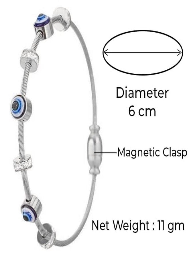 MEENAZ evil eye bracelet for women stylish Evil Eye Bangles for women Anti Tarnish Adjustable hand Rose gold Bracelet for girls Kada for Women Magnet Accessories Jewellery friendship crystal combo - Image 3
