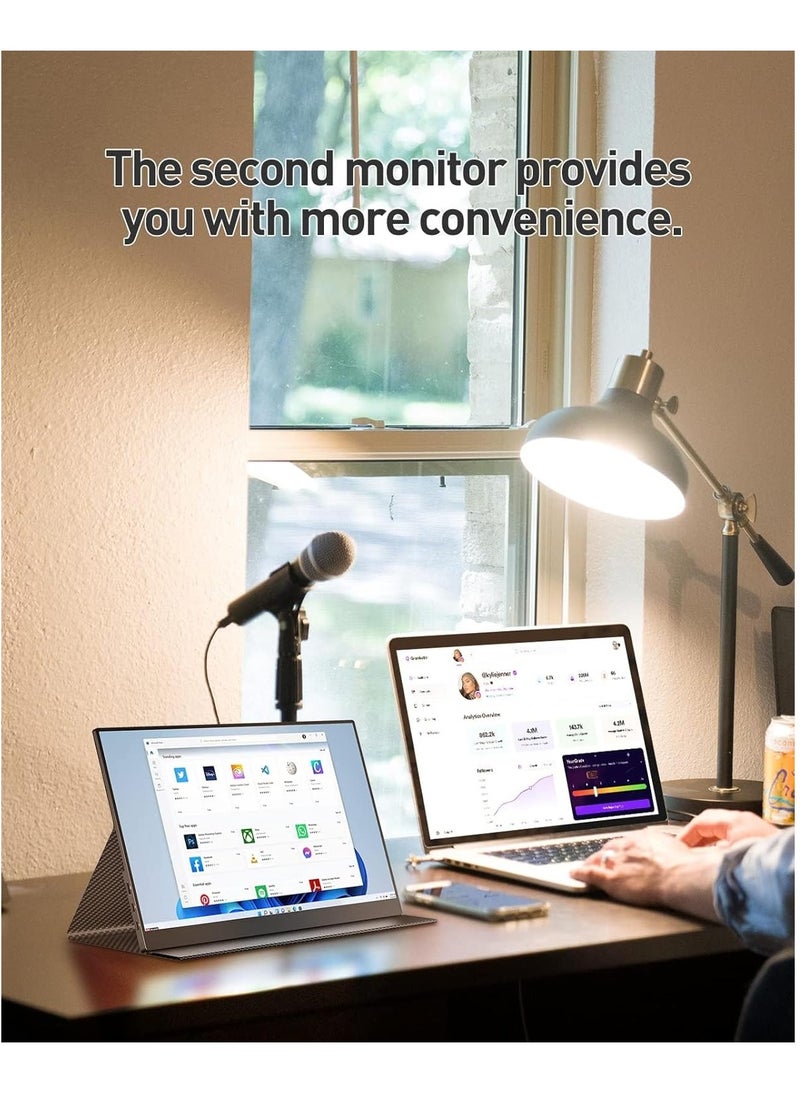 16 2.5K Portable Monitor, 2560x1600 QHD IPS Display with USB-C  HDMI, Ultra Slim External Gaming Monitor with FreeSync, Built-in Speakers for Laptop, Mac, Phone, Xbox.