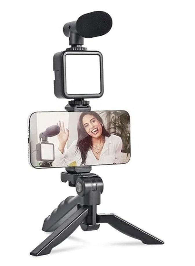 PLOKAMA Mobile Ring Light with 3 Levels of Lighting, Mini Stand and Microphone for Video Shooting - Small for Mobile Phones for Professional Photography - Image 2