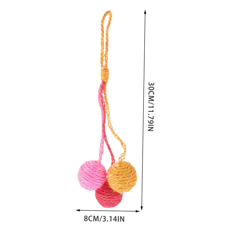 Interactive Sisal Cat Toy Hanging Rattle Chase Ball for Indoor Play Kittens All Ages - Image 5