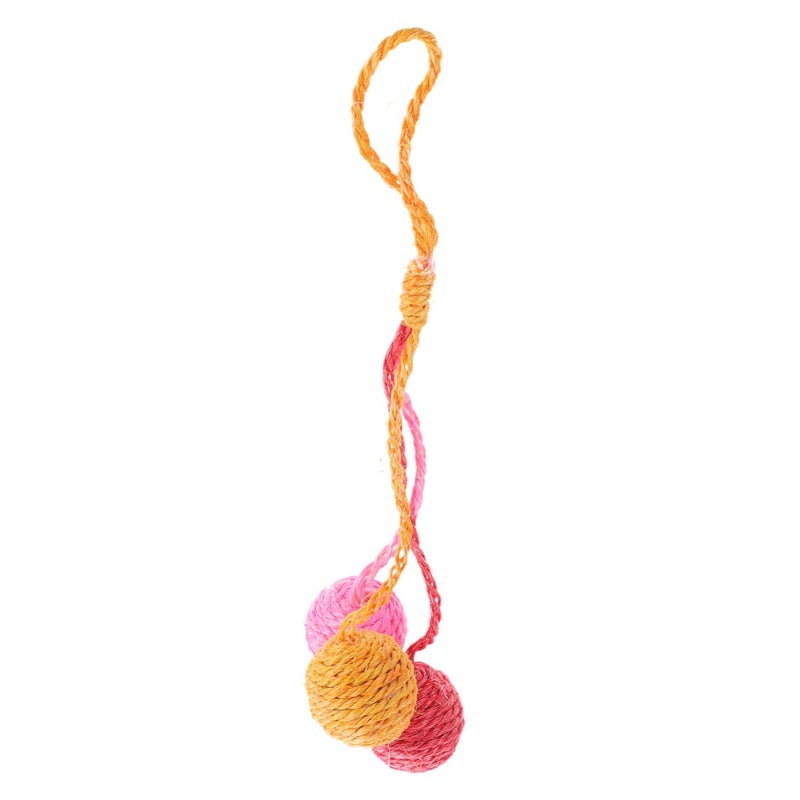 Interactive Sisal Cat Toy Hanging Rattle Chase Ball for Indoor Play Kittens All Ages - Image 2
