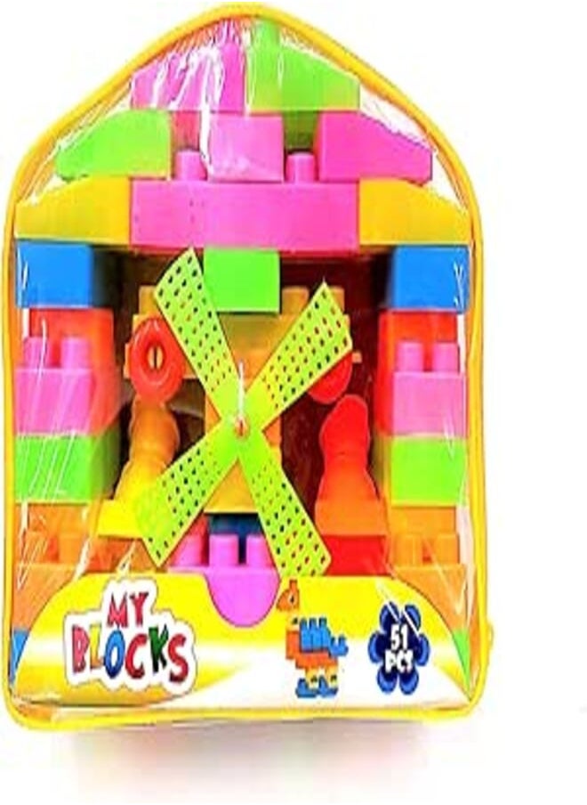 Smart Picks Smart Picks Amazing Building Block for Kids,51 Pcs Bag Packing (Multicolour) 