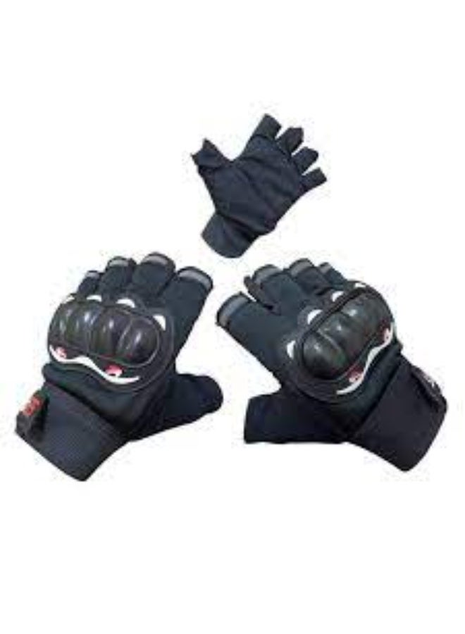 Leather Half Fingers Gloves For Sports activities And Motorcycle - Image 1
