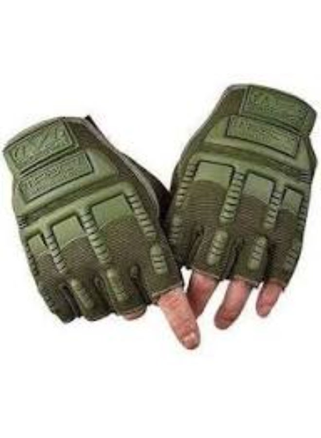 Leather Half Fingers Gloves For Sports activities And Motorcycle - Image 1