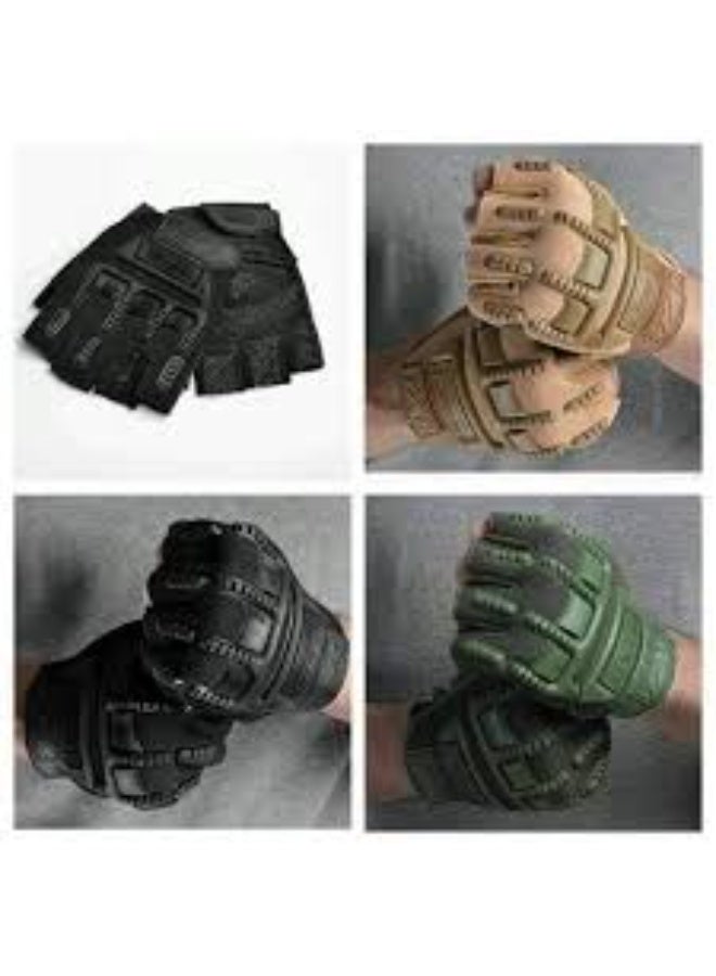 Leather Half Fingers Gloves For Sports activities And Motorcycle - Image 2