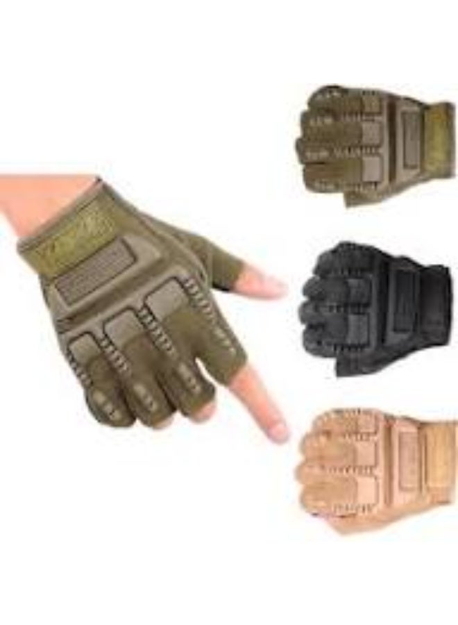 Leather Half Fingers Gloves For Sports activities And Motorcycle - Image 5