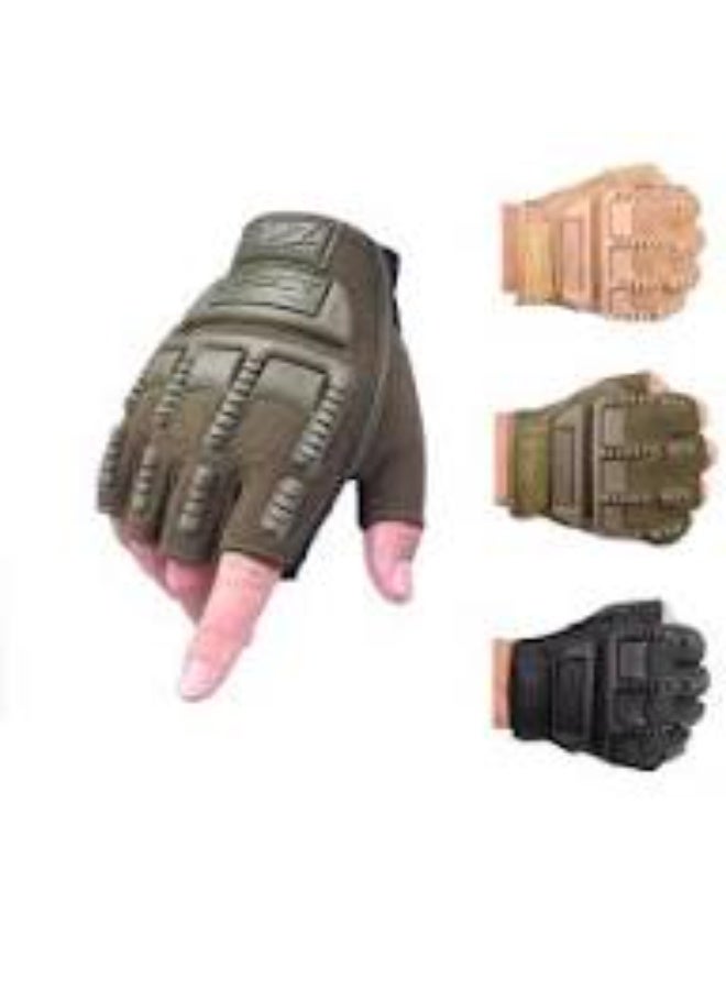 Leather Half Fingers Gloves For Sports activities And Motorcycle - Image 3