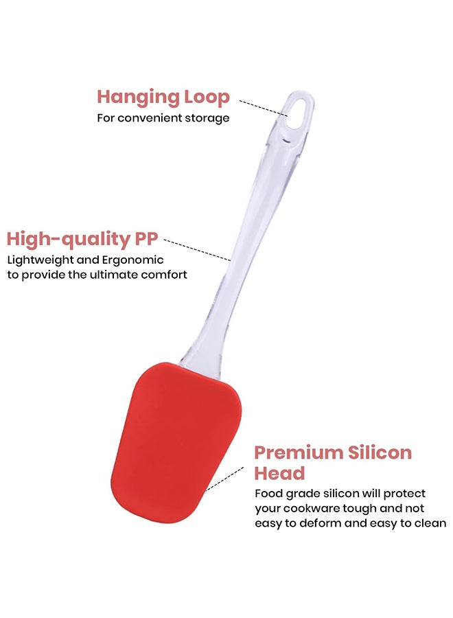 Home Pro سباتولا سيليكون من برو هوم بدرجة غذائية مع ملعقة سيليكون قابلة للفك عالية الجودة مقاومة للحرارة وغير لاصقة للطهي والخبز والخلط آمنة في غسالة الصحون (عبوة من 1 - رأس أحمر) - Image 4