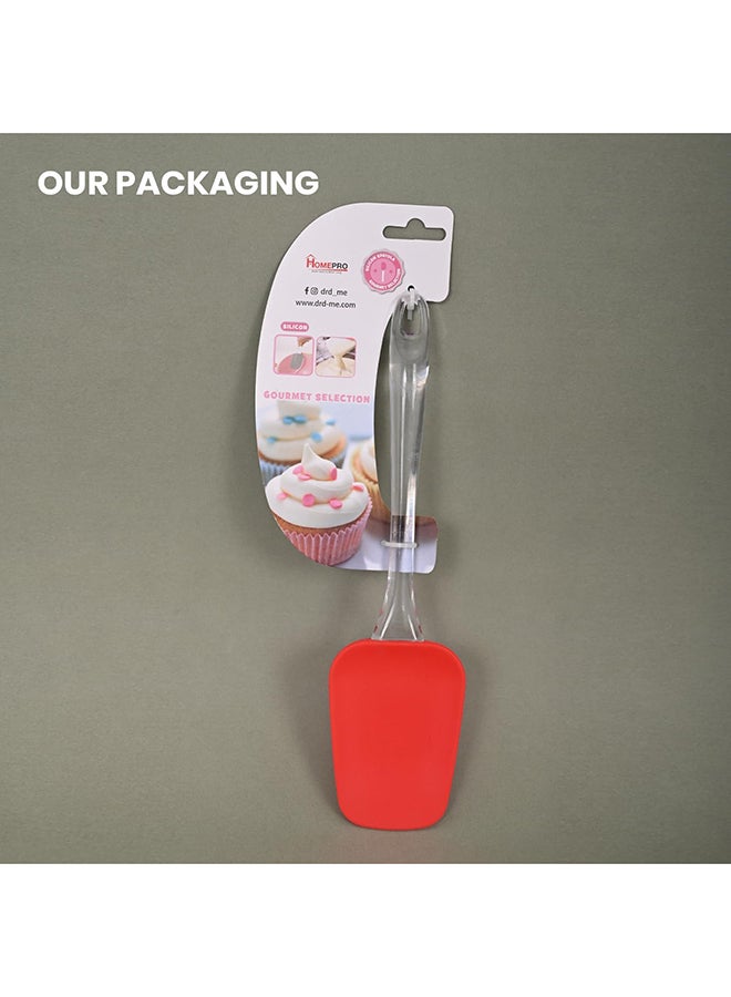 Home Pro سباتولا سيليكون من برو هوم بدرجة غذائية مع ملعقة سيليكون قابلة للفك عالية الجودة مقاومة للحرارة وغير لاصقة للطهي والخبز والخلط آمنة في غسالة الصحون (عبوة من 1 - رأس أحمر) - Image 2