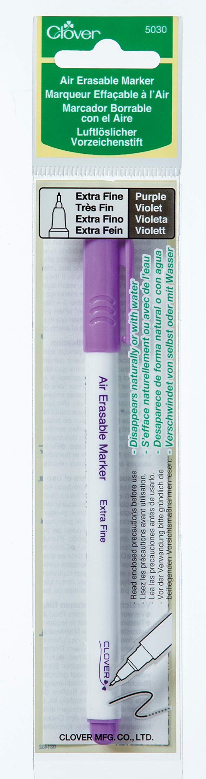 Clover 5030 Extra Fine Air Erasable Marker, Purple, 1 Count (Pack of 1) - Image 4