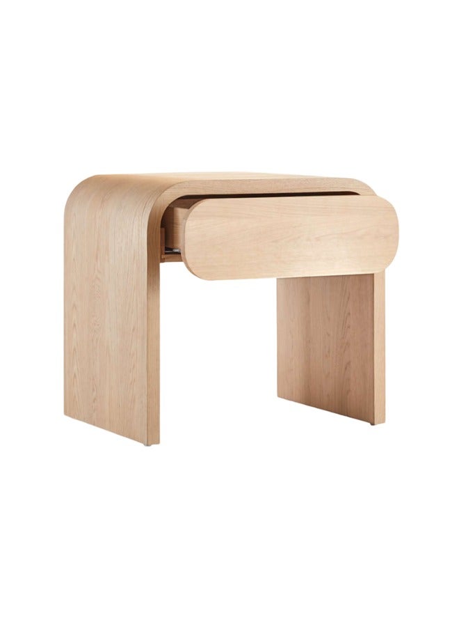 Space Embrace Cortiz Natural Floating Nightstand – Wall-Mounted Wooden Bedside Table, 23"H - Image 1