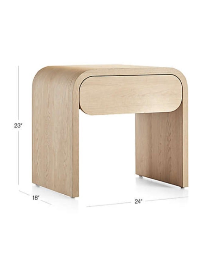 Space Embrace Cortiz Natural Floating Nightstand – Wall-Mounted Wooden Bedside Table, 23"H - Image 2