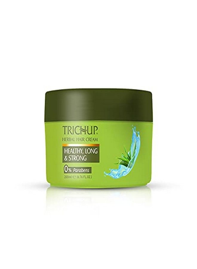 TRICHUP Trichup Healthy, Long & Strong Herbal Hair Cream - Enriched with Aloe vera, Neem, Henna, Soya protein and Almond oil - For Healthy, Lustrous and Shiny Hair (200ml)  - Image 1