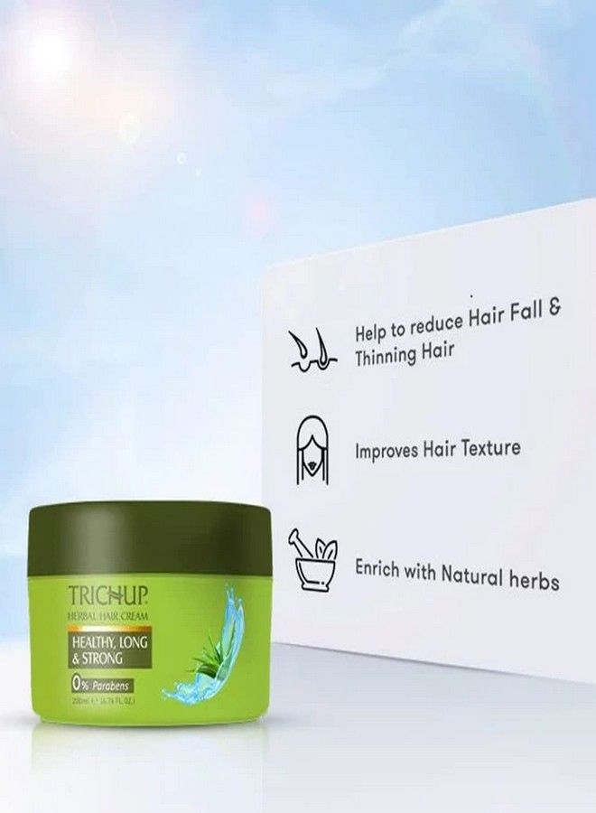 TRICHUP Trichup Healthy, Long & Strong Herbal Hair Cream - Enriched with Aloe vera, Neem, Henna, Soya protein and Almond oil - For Healthy, Lustrous and Shiny Hair (200ml)  - Image 2