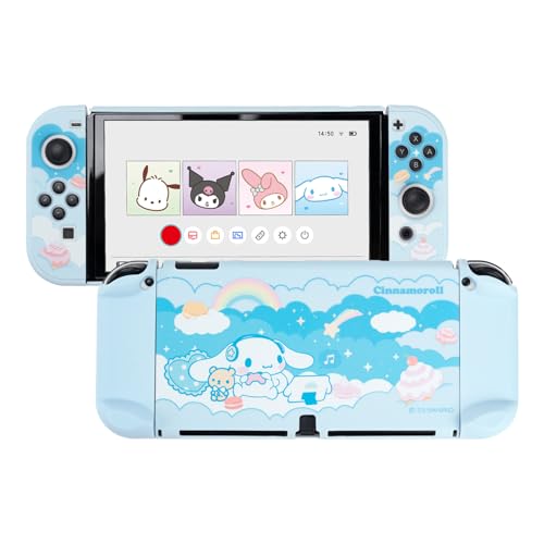 Kuitmor Protective Shell for Switch OLEDSlim Kawaii Cartoon Dockable Cover Case Compatible with Switch OLEDAntiScratch and ShockAbsorption Design Cover SkinsCinnamoroll - Image 1