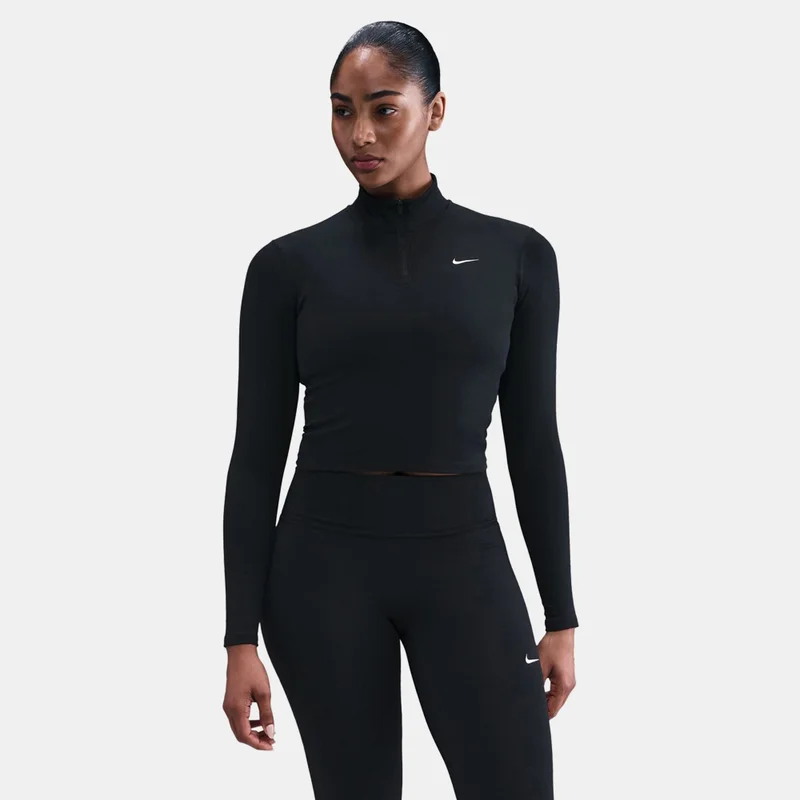 Nike Black Women's One Fitted Dri-FIT 1/4-Zip Training Top for Women | Best Price UAE
