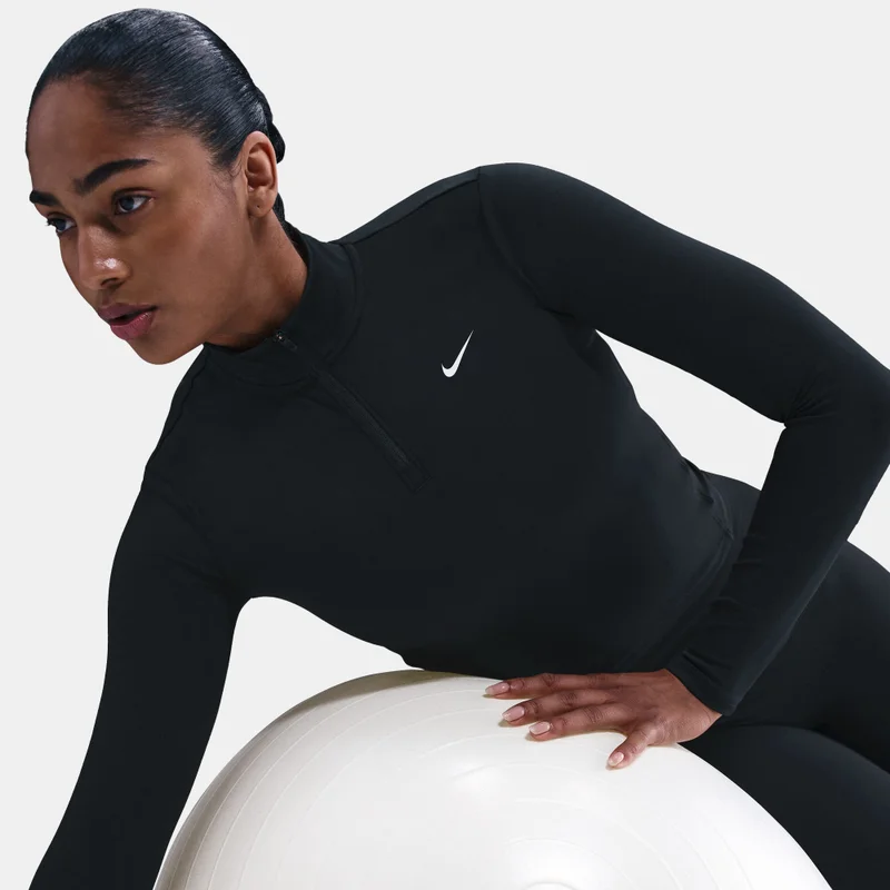 Nike Black Women's One Fitted Dri-FIT 1/4-Zip Training Top for Women | Best Price UAE