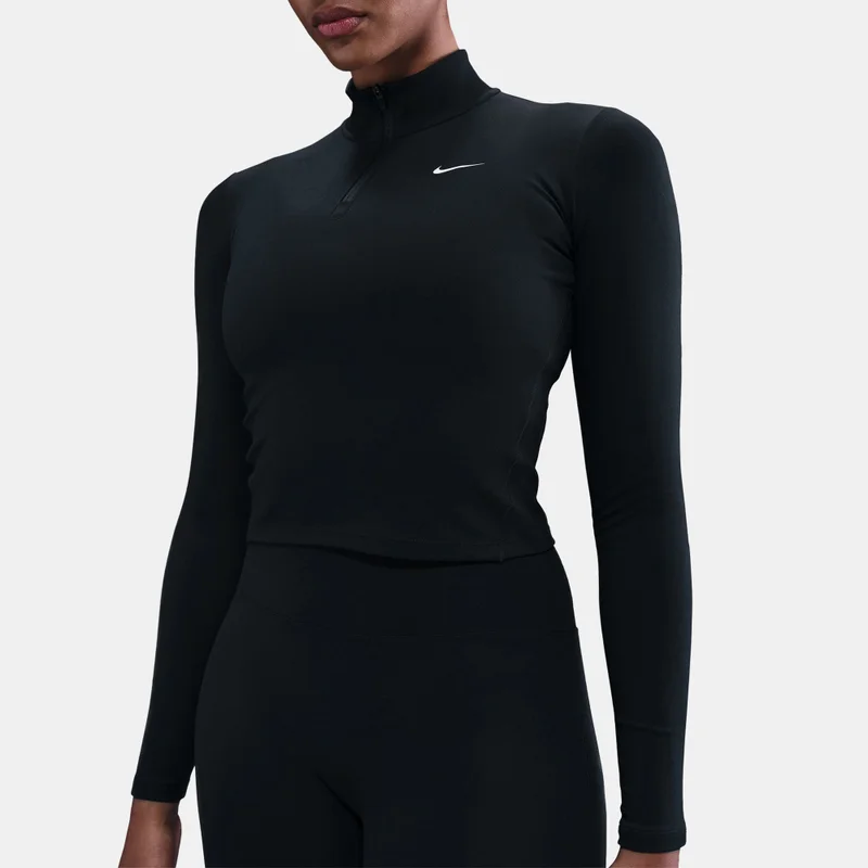 Nike Black Women's One Fitted Dri-FIT 1/4-Zip Training Top for Women | Best Price UAE