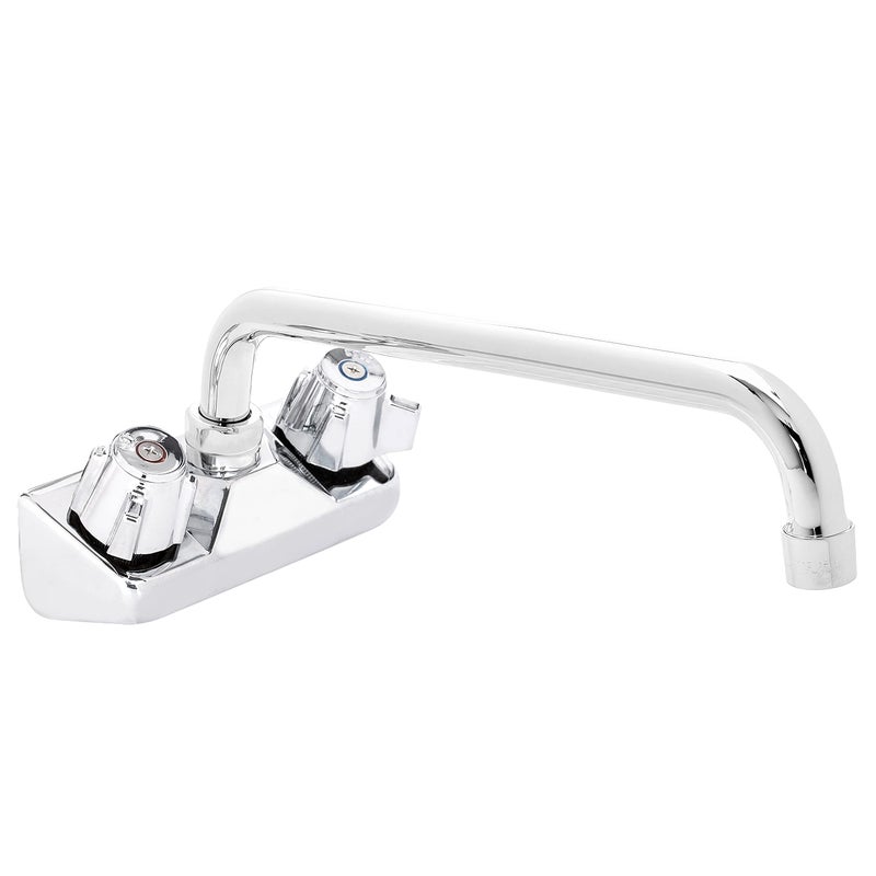 DuraSteel 10 Inch Spout Faucet - 4 Inch Center Wall Mount Kitchen Bar Sink Faucet with Swing Spout - CEC Certified for Saving Water Faucet - Dual Knobs - Image 1