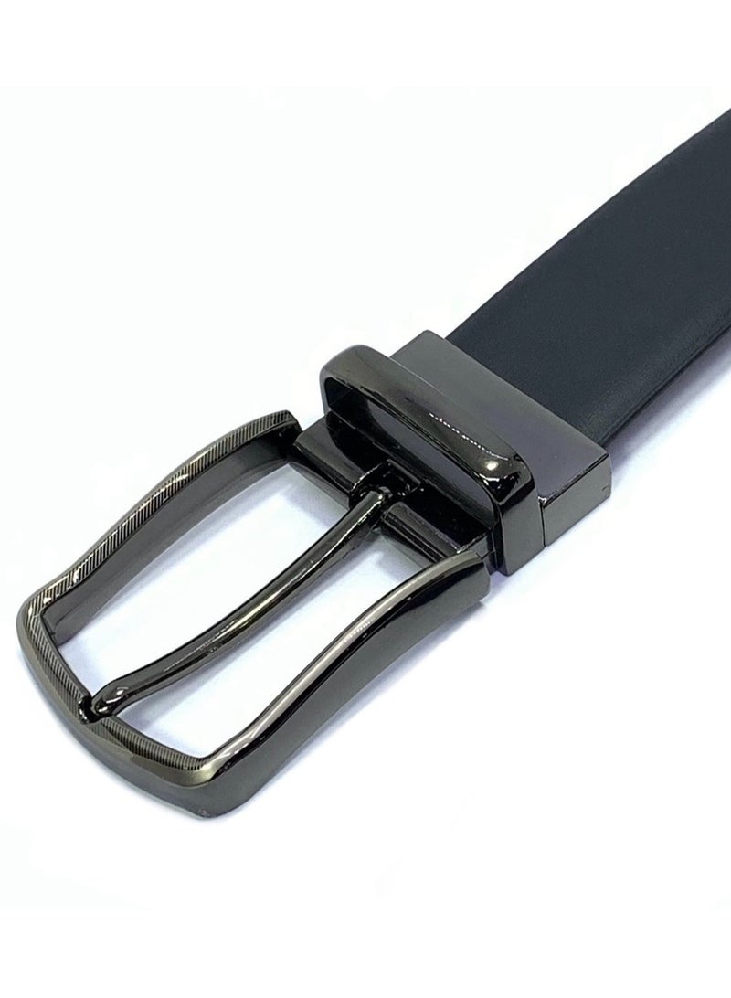 FOCUS Focus Faux Leather Reversible Belt for Men Stylish Formal Belt with Adjustable Buckle – Black & Brown Men's Belt for Formal Wear, Trouser Belt, Gifts for Men  - Image 3