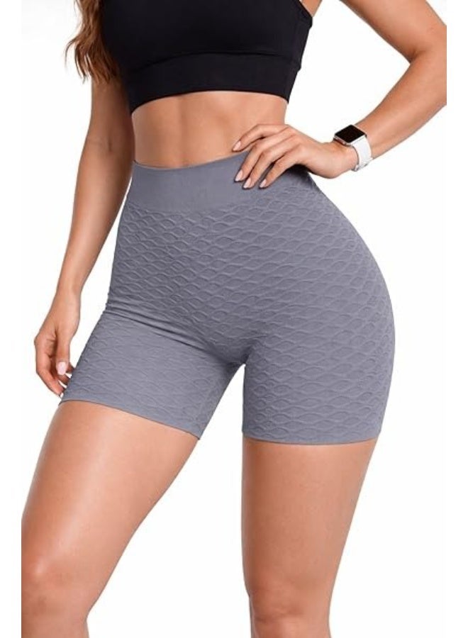 Ronza High Waisted Textured Workout Shorts One Size 50-100 kg Tummy Control Compression Athletic Fitness Gym Training - Image 1