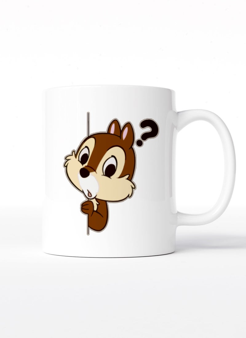 LOUD UNIVERSE White Ceramic Coffee Mug Chip And Dale Ceramic Tea Cup - Image 1