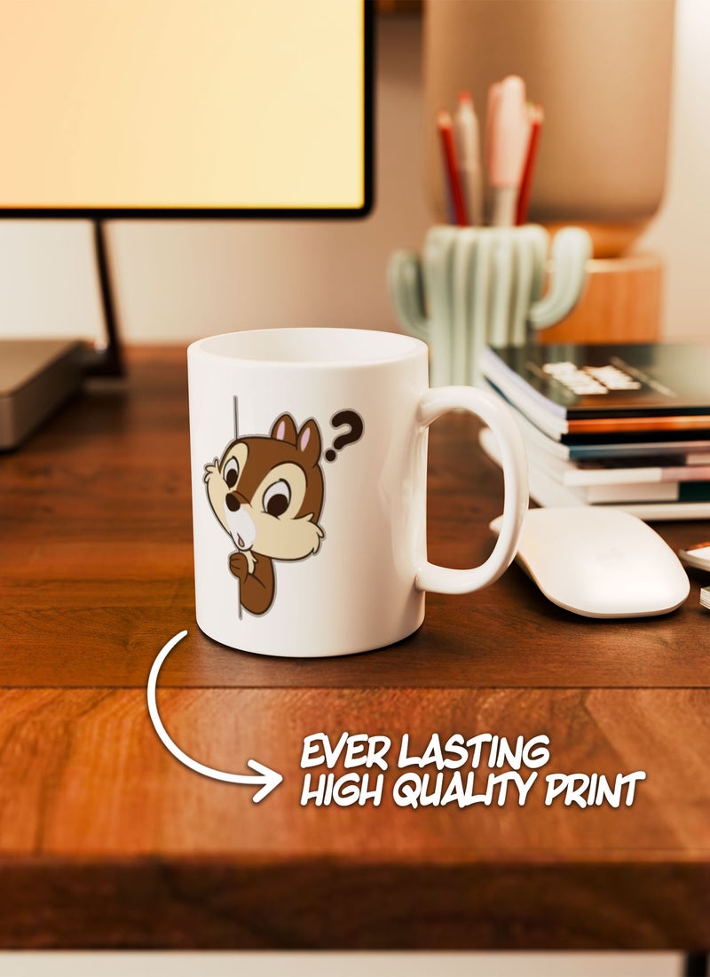 LOUD UNIVERSE White Ceramic Coffee Mug Chip And Dale Ceramic Tea Cup - Image 2