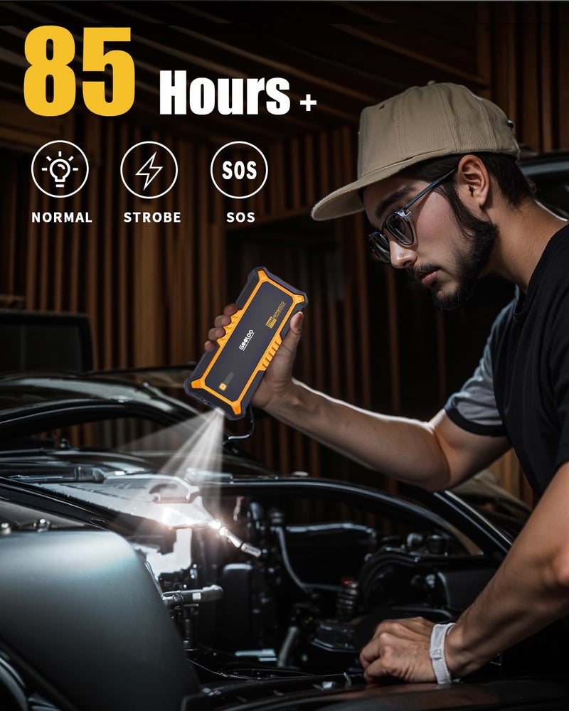 GOOLOO GP3000 3000A Jump Starter,12V Car Battery Jump Starter for up to 9.0L Gas Engines & 7.0L Diesel, Supersafe Lithium Jump Box Battery Booster Pack, Auto Battery Starter with USB Quick Charge - Image 5