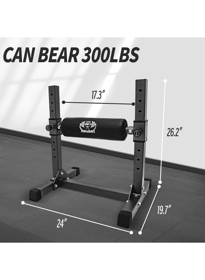 Houbos Bulgarian Split Squat Stand - Single Leg Squat Stand，9 Adjustable Roller Heights, Comfortable Padding for Squats, Leg Lunges, Bodyweight Training (Silver) - Image 2