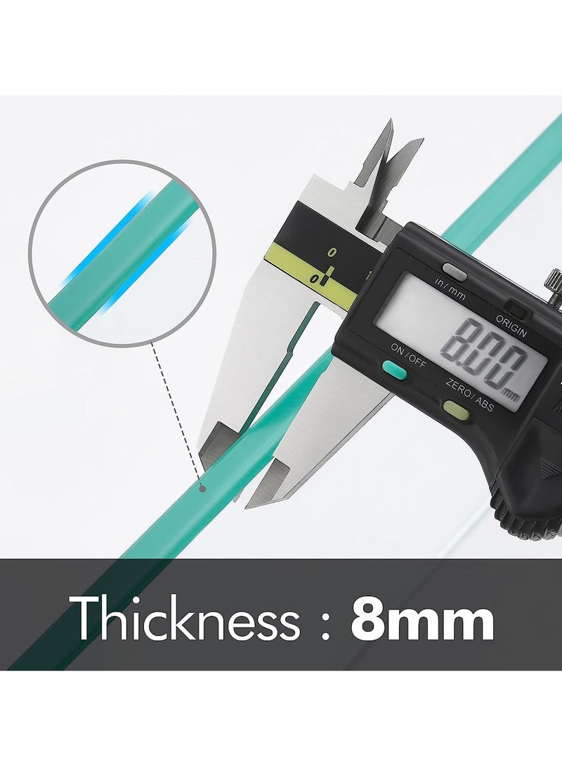 IAF Bathroom Glass Shelf Aluminum Tempered Glass 8MM Extra Thick 2 Pack Rectangular 1 Tier Storage Organizer Wall Mount Silver - Image 4