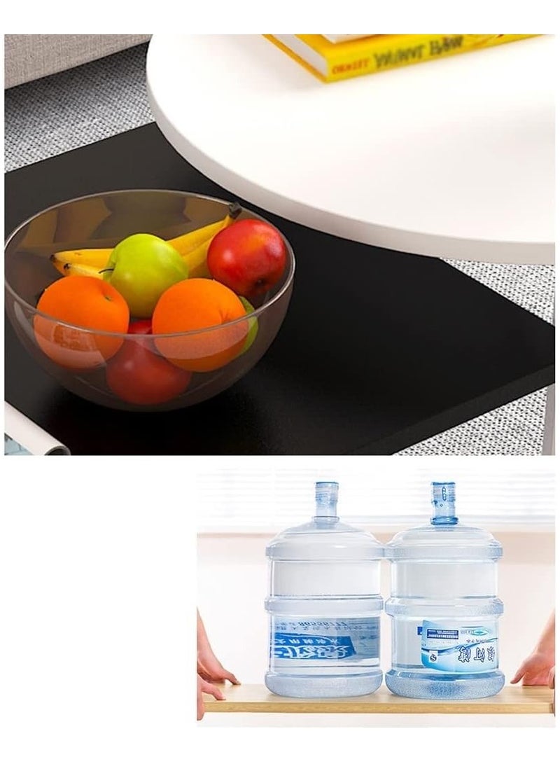 DubaiGallery Coffee Table Set of 2, Wood Metal Side Table Round Set, Table Combination for Living Room, Balcony, Small Set of Table Set, Living Room Table Modern Industrial Style Side Table Round - Image 4