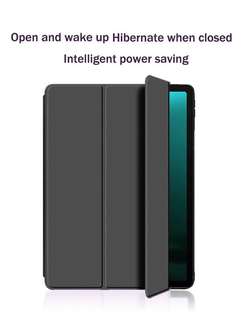 Techie جراب خلفي ذكي قابل للطي ثلاثي الطيات مع وظيفة الإيقاظ/السكون التلقائي لجهاز Samsung Galaxy Tab S9 FE 5G مقاس 10.9 بوصة/Galaxy Tab S9 مقاس 11 بوصة 2023 - أسود - Image 2