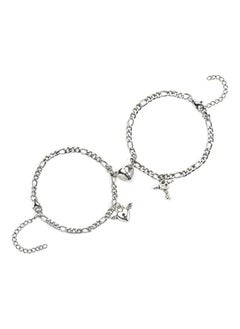 Generic LINGSAI Magnetic Matching Couple Bracelets, Peach Heart Couples Bracelets for Best Friend Girlfriend Boyfriend Gifts, Pinky Promise Bracelets for Couples Valentine'S Day Gifts  - Image 1
