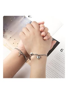 Generic LINGSAI Magnetic Matching Couple Bracelets, Peach Heart Couples Bracelets for Best Friend Girlfriend Boyfriend Gifts, Pinky Promise Bracelets for Couples Valentine'S Day Gifts  - Image 4