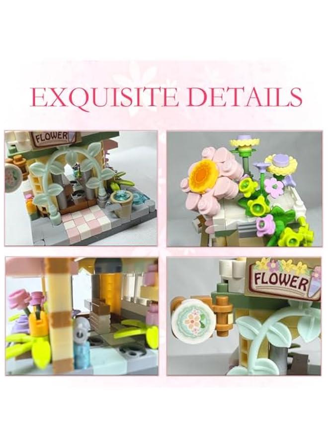 Mini-Flower-Store City-Building Blocks Set- City Town Modular Flower Shop House Model Construction Building Blocks Collection Set 390 PCSAdults and Famliy - Image 5