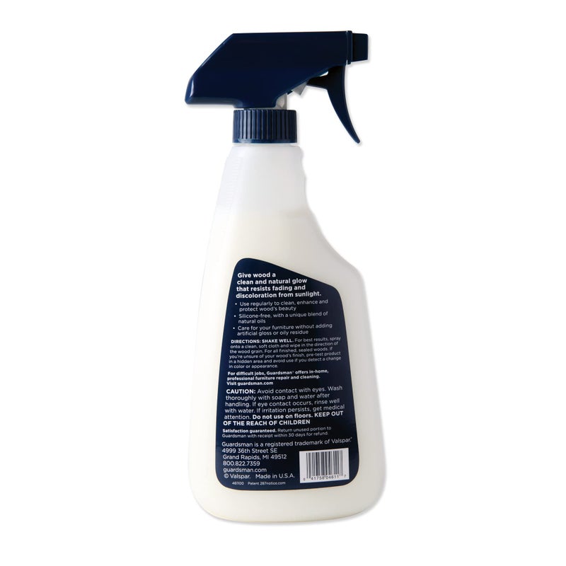 Guardsman منظف وملمع الخشب من غاردسمان Anytime Clean & Polish للأثاث والخزائن والطاولات والأسطح الخشبية الأخرى، زجاجة رش، برائحة الليمون، 16 أونصة سائلة - Image 2