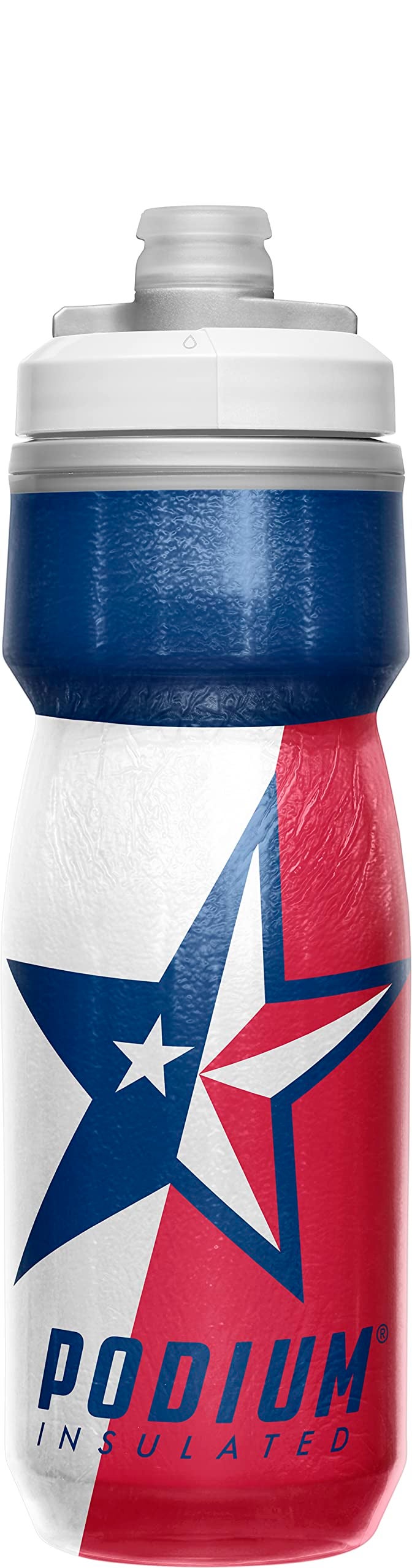 CamelBak Podium Chill Insulated Bike Water Bottle - Easy Squeeze Bottle - Fits Most Bike Cages - 21oz  Texas - Image 1