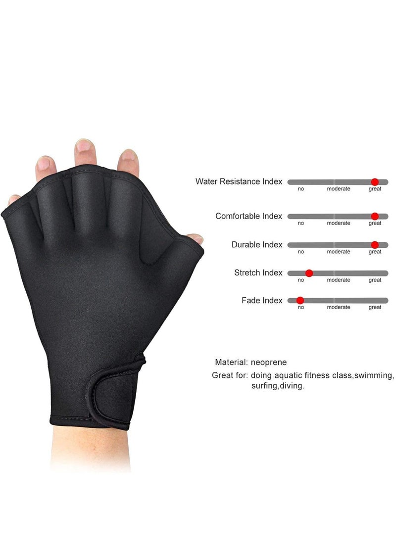 KASTWAVE - Aquatic Gloves For Helping Upper Body Resistance, Webbed Swim Gloves With Wrist Strap, Well Stitching, No Fading, Sizes For Men Women Adult Children Aquatic Fitness Water Resistance Training - Image 1