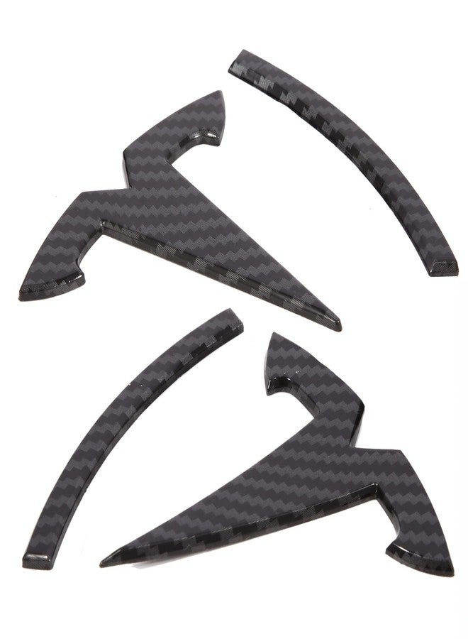 Nanaholy Tesla Model Y Accessories Tesla Emblem Sticker 2PCS/Set for Front Trunk/Rear Trunk Logo Decal Cover (Carbon Fiber Pattern) - Image 1