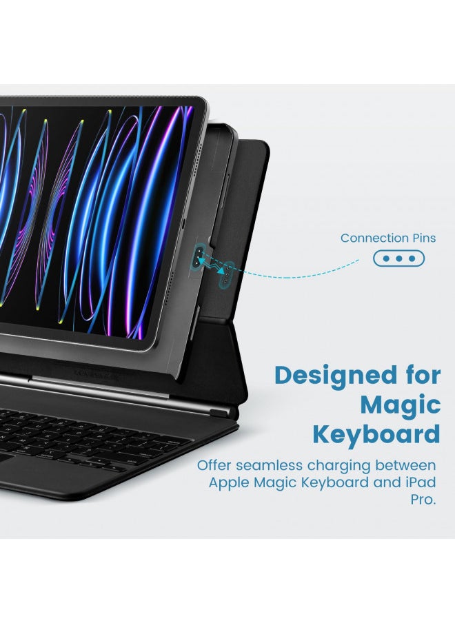 PITAKA PITAKA iPad Pro 11 Inch Case (2022/2021, 4th/3rd Generation), iPad Pro 11 inch Case Compatible with Magic Keyboard, Fits MagEZ Folio 2 & MagEZ Stand, Aramid Fiber Made, Black/Grey [MagEZ Case 2]  - Image 2