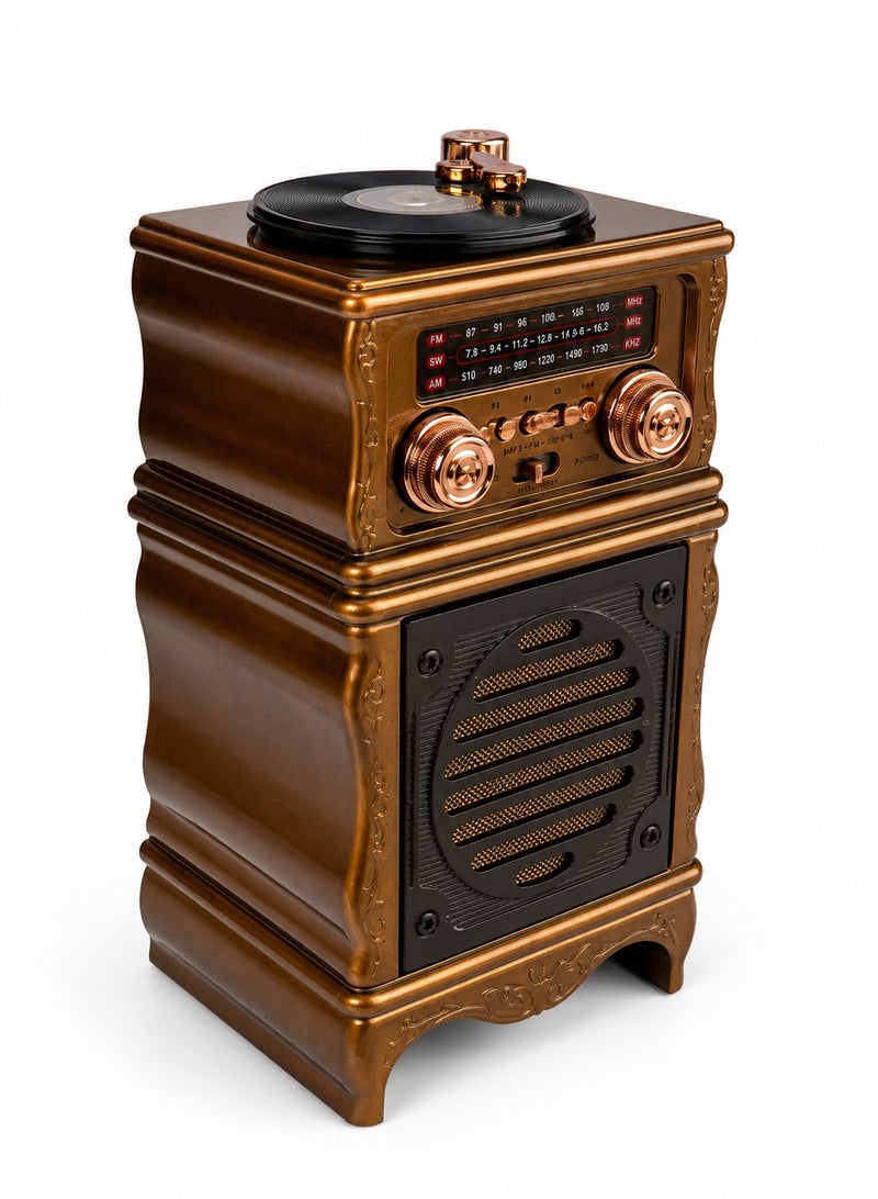 FEEXOT FX-2502B Retro Classic Portable Bluetooth Speaker and Radio - MP3 Player, AM/FM/SW, USB, TF Card, Rechargeable Battery - Image 3