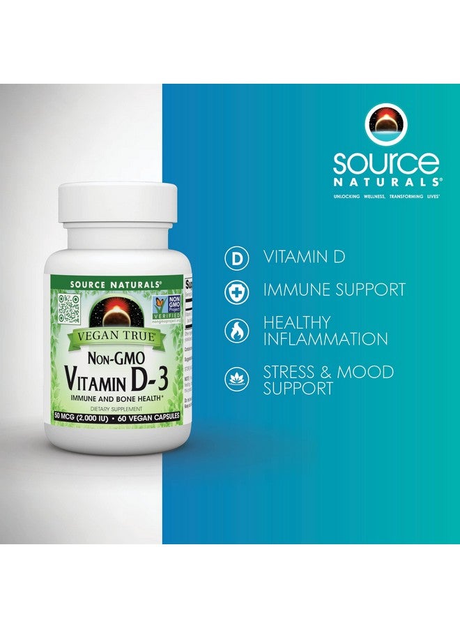 Source Naturals Source Naturals Vegan True, Non-GMO Vitamin D-3, Dietary Supplement for Immune and Bone Health*, 2,000 IU - 60 Capsules  - Image 5