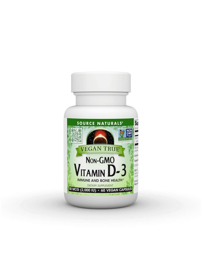 Source Naturals Source Naturals Vegan True, Non-GMO Vitamin D-3, Dietary Supplement for Immune and Bone Health*, 2,000 IU - 60 Capsules  - Image 1